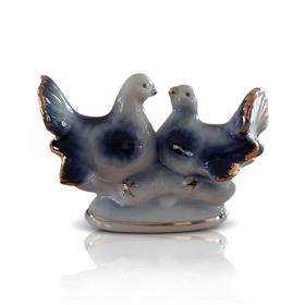 Blue Love Dove Ceramic Decor (Width 3 in)