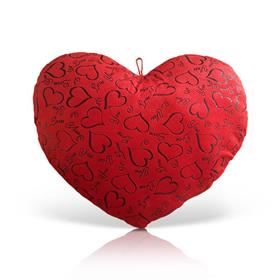 Love Embosses Red Heart Cushion 