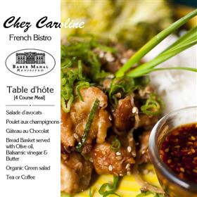 Chez Caroline 4 Course French Meal for Two - Menu IV, at Baber Mahal Revisited