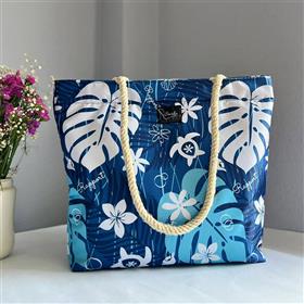 Blue Leaves Summer Tote Bag by Swika