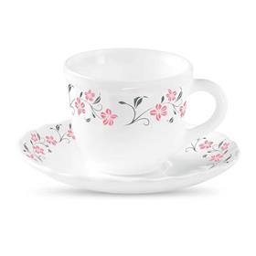 La Opala Classique Collection Printed Tulip Teacup and Saucer Set (6+6)