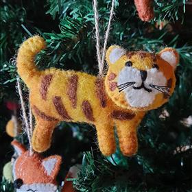 Felt Tiger Christmas Decoration