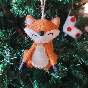 Felt Fox Christmas Decoration