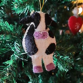 Felt Cow Christmas Decoration