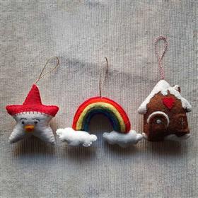 Christmas Decoration Trio - The House of Rainbow and Stars