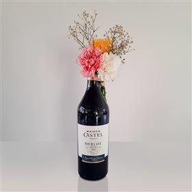 Maison Castel Merlot Red Wine (750 ml) with Mini Floral Bouquet