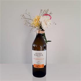 Maison Castel Chardonnay White Wine (750 ml) with Mini Floral Bouquet