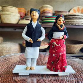 Chhetri Couple Corn Husk Dolls