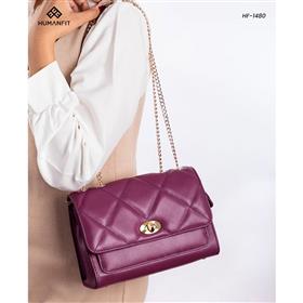 Double Chain Leather Shoulder Bag by Humanfit (# 1480)