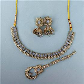 Premium Quality Reverse American Diamond Neckpiece Set (33931/60)