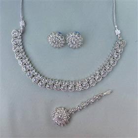 Premium Quality Reverse American Diamond Neckpiece Set (39076/40)