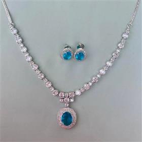 Premium Quality American Diamond Neckpiece Set (38422/35)