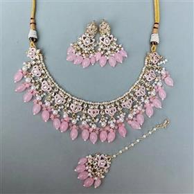 Premium Quality Reverse American Diamond Neckpiece Set (33640/55)