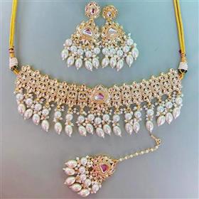 Kundan Neckpiece Set - White (33639/72)