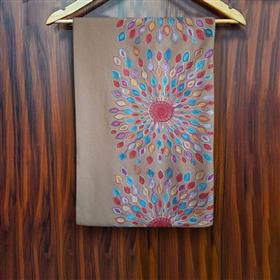 Persian Red Cashmere Shawl with Multi-color Embroidery