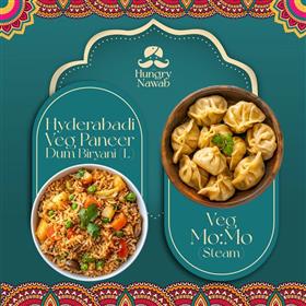 Hungry Nawab Veg Takeaway – Paneer Biryani & Veg Mo:mo