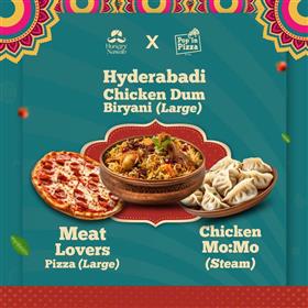 Hungry Nawab & Pop In Pizza Takeaway – Meat Lovers Pizza, Chicken Biryani & Chicken Mo:mo