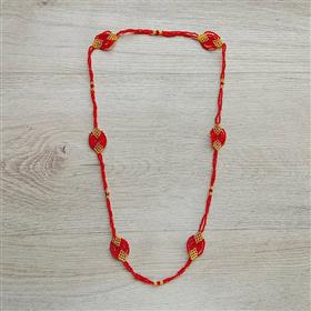 Red Clustered Bead Potey Necklace