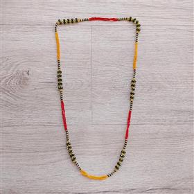 Black, Yellow, and Red Potey Necklace