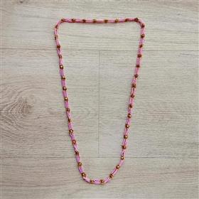 Pink and Silver Dual-Strand Potey Necklace