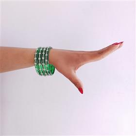 Bright Green Stone Detailed Bangles (Set of 4)