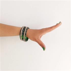 Emerald Green Glass Bangles (Set of 2)