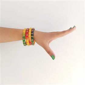 Multicolor Gold-studded Bangles (Set of 4)