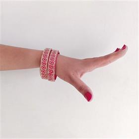Red Bangles with Golden Stones (Set of 2)