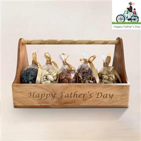 Father's Day Wooden Carrier with Dry Nuts