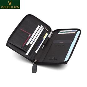 Wildhorn Nepal Brown Genuine Leather Rfid Protected Travel Organizer - Passport Holder (Wh2030 Black) | Purse For Men And Women