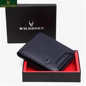 Wildhorn Nepal Navy Blue Genuine Leather Wallet With Attached Cardholder (Wh1251) | Fashion Leather Wallet For Men