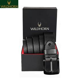 WILDHORN Nepal Leather Belt for Men Free Size Adjustable Waist upto 44 inches (WHBLT-569 BLACK)