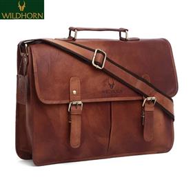 Wildhorn Nepal Tan Vintage 100% Genuine Leather Laptop Messenger Bag Suitable For Laptop Size Upto 15.6 Inches (Wh 072A Brown)