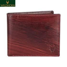 WILDHORN Nepal Woodbine Top Grain Leather Wallet for Men with RFID Blocking with 12 Card Slots (WH 201 woodbine)