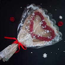 Heart-Shaped Crochet Red Flower Bouquet