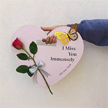 I Miss You Immensely Single Rose Heart