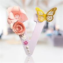Letter V Floral Decor