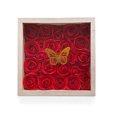 Red Rose Papercraft Flower Box with Golden Butterfly