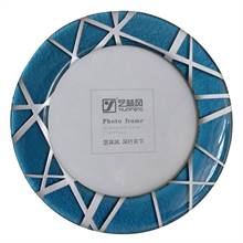 Blue Round Photo Frame