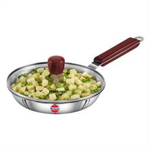 Hawkins Stainless Steel 22 cm Frying Pan with Glass Lid (SSF22G)