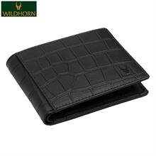 WildHorn Nepal Genuine Leather Wallet (WH 1173 Black Croco )