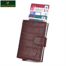 WildHorn Nepal Genuine Leather RFID Protected Cardholder (CRD 001 Bombay Brown Croco)