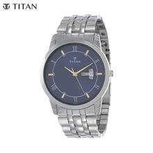 Titan Blue Dial Silver Stainless Steel Strap Watch For Men (1774SM01)