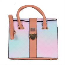 Women’s Faux Leather Pink & Light Green Handbag (E205) by SGN Moments