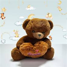 Brown Teddy with Love Heart (1 ft)