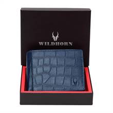 WildHorn Nepal Genuine Leather Wallet (WH 1173 Blue Croco)