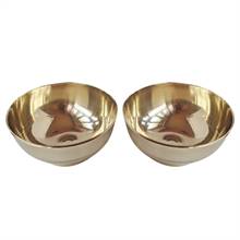 White Golden Brass Bowl Set Medium -10.1×4.5 cm ( Set of 2 ) | Kasha Kachaura