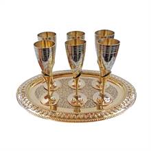 Royal Dynasty Set | Brass Wine Glass Set 90 ml ( Set of 6 ) – 6.5 inch