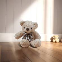 Warm Brown Hallmark Teddy with White Ribbon (1.5 ft)