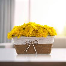 Yellow Sunny Daisies Basket - Personalized Message